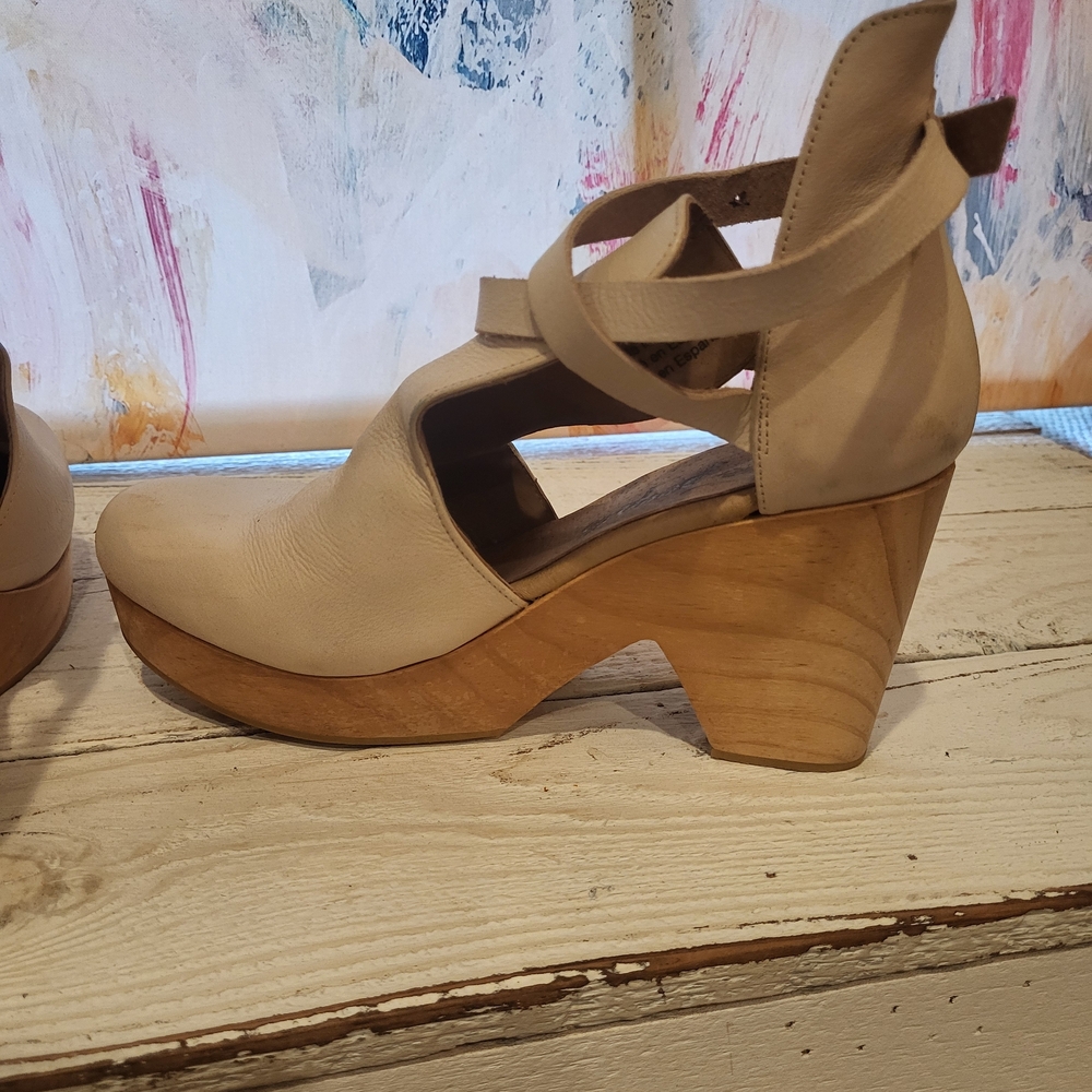 Free People Cream Cross-Strap Block Heels - Picture 5 of 10